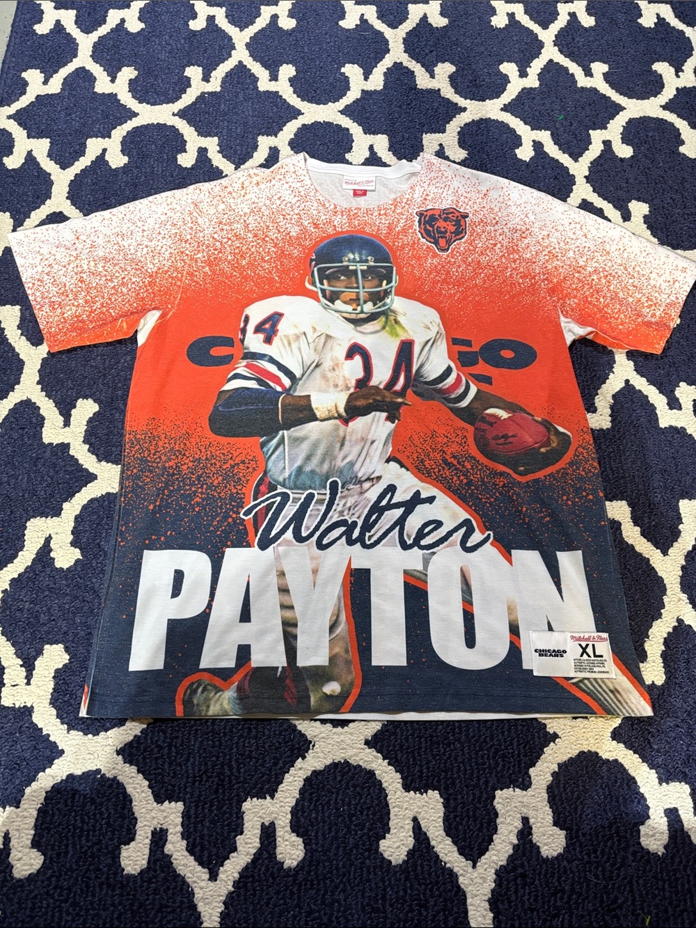 Mitchell & Ness Walter Payton Burst Player Short Sleeve Tee sz XL